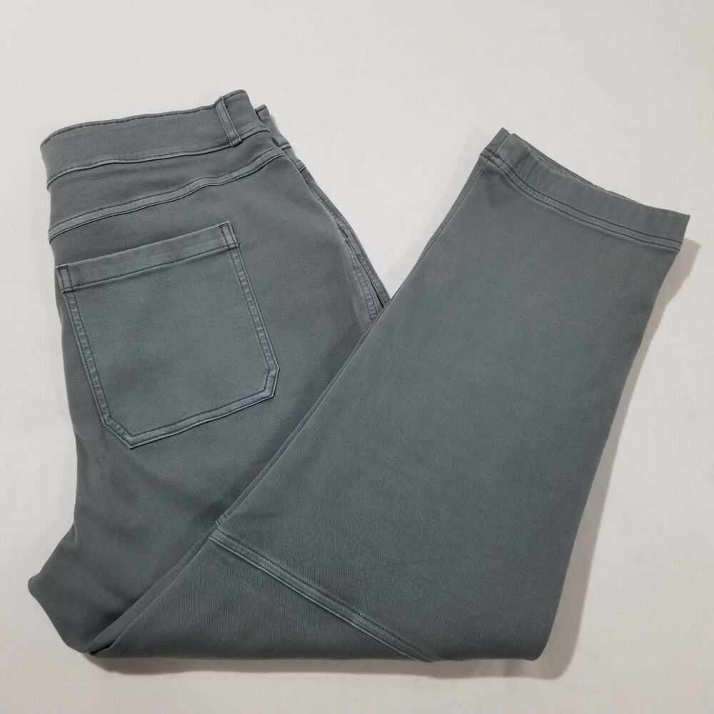 Spanx Pants XL Gray Stretch Twill Cropped Straight Leg Pants Pockets 20312R - Picture 3 of 11
